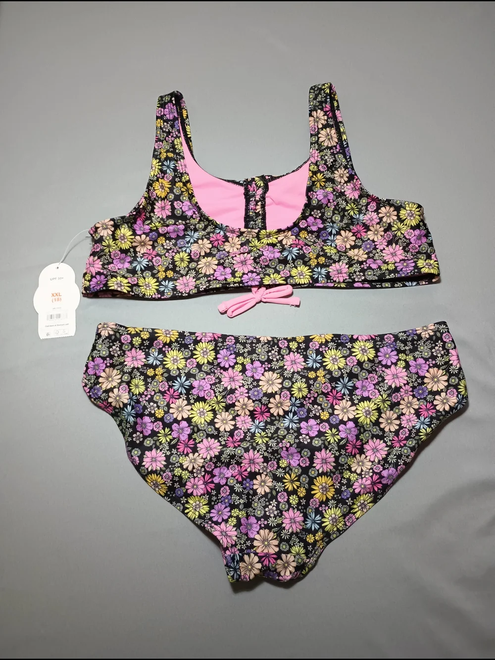 Wonder Nation Girls' Floral Cinched-Front Bikini